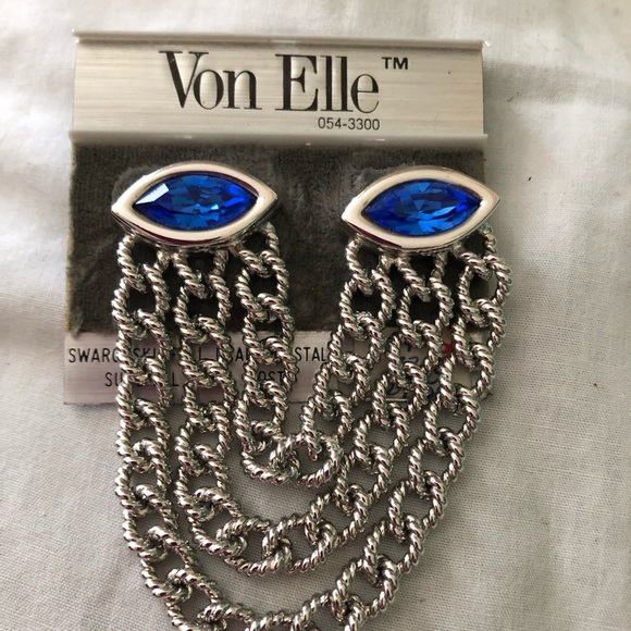 VINTAGE VON ELLE SWAROVSKI/FULL LEAD CHRYSTAL PIN - Picture 2 of 4